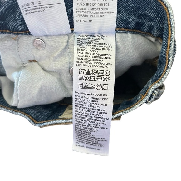 Levi's 501 Original Fit High Rise Blue Jean Shorts 31 Distressed Hem - Picture 14 of 14